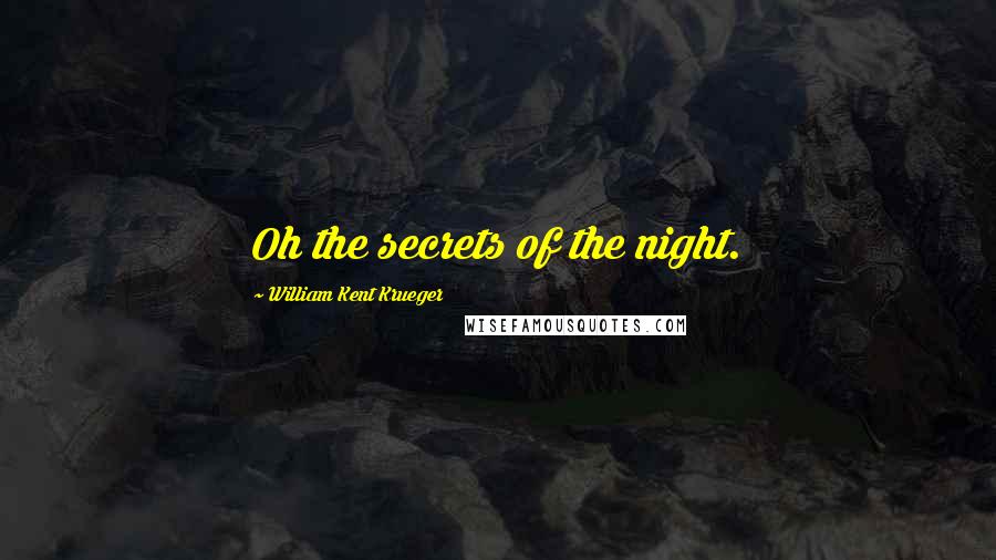 William Kent Krueger Quotes: Oh the secrets of the night.