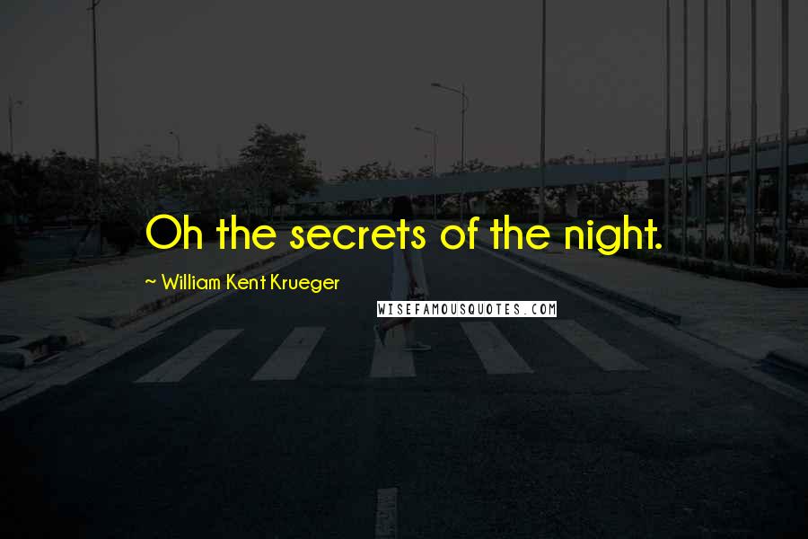 William Kent Krueger Quotes: Oh the secrets of the night.