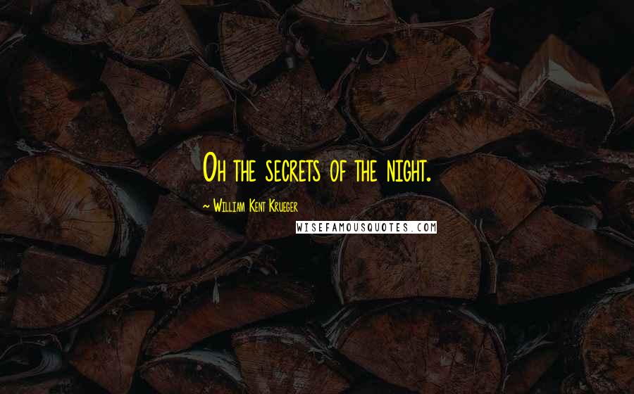 William Kent Krueger Quotes: Oh the secrets of the night.