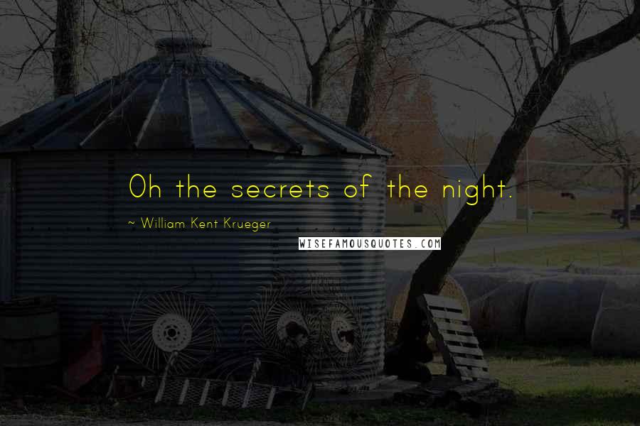 William Kent Krueger Quotes: Oh the secrets of the night.