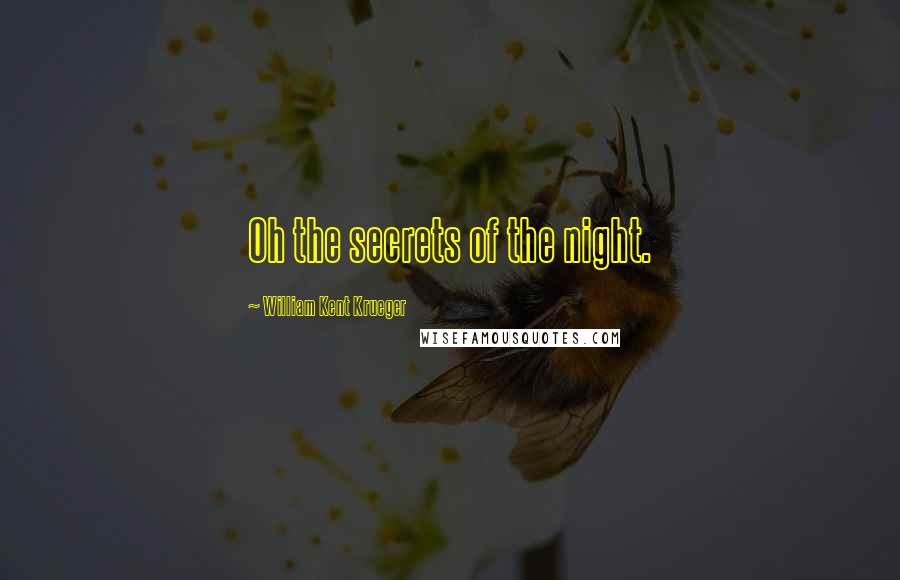 William Kent Krueger Quotes: Oh the secrets of the night.