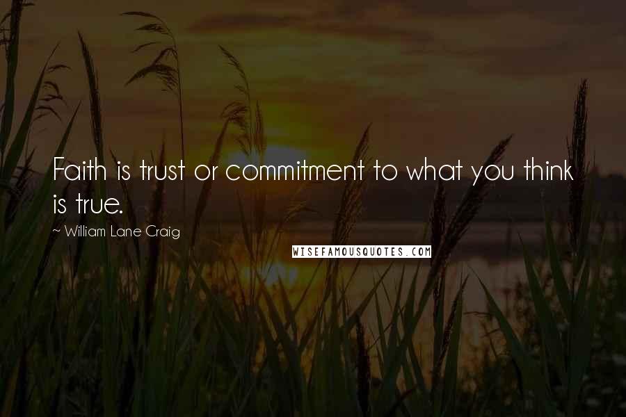 William Lane Craig Quotes: Faith is trust or commitment to what you think is true.