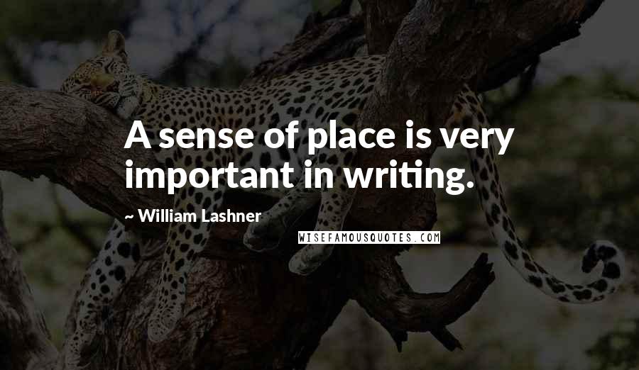 William Lashner Quotes: A sense of place is very important in writing.