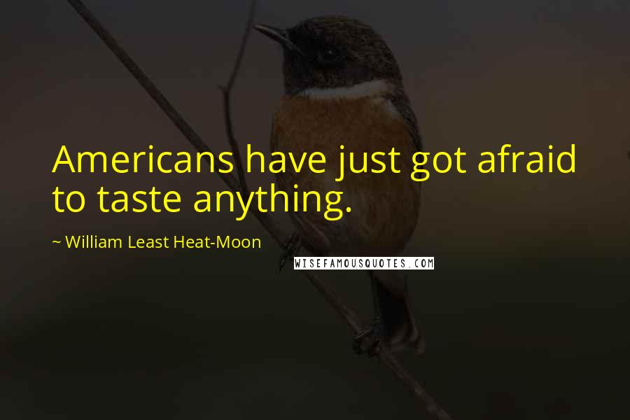 William Least Heat-Moon Quotes: Americans have just got afraid to taste anything.
