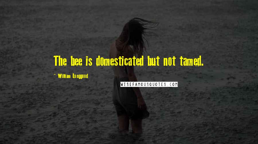 William Longgood Quotes: The bee is domesticated but not tamed.