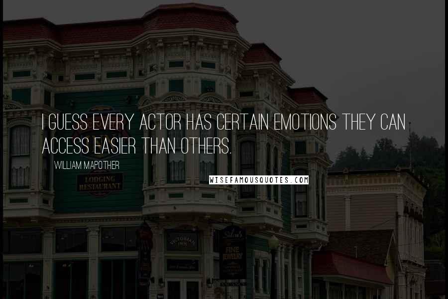 William Mapother Quotes: I guess every actor has certain emotions they can access easier than others.