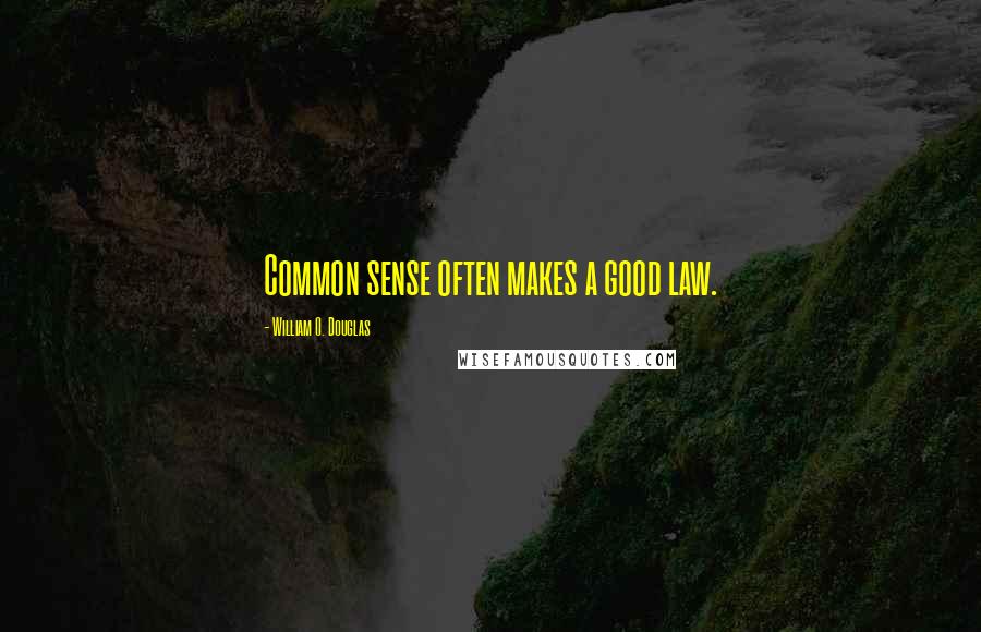 William O. Douglas Quotes: Common sense often makes a good law.