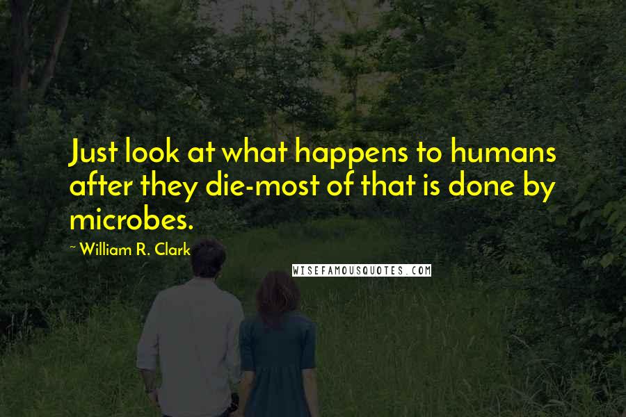 William R. Clark Quotes: Just look at what happens to humans after they die-most of that is done by microbes.