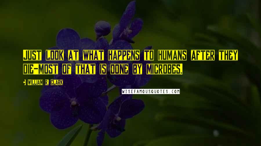 William R. Clark Quotes: Just look at what happens to humans after they die-most of that is done by microbes.