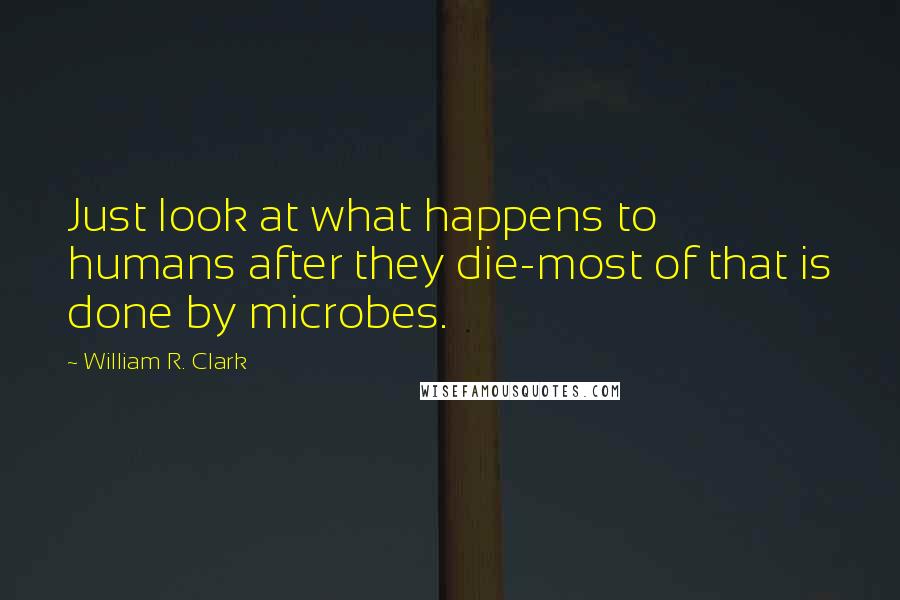 William R. Clark Quotes: Just look at what happens to humans after they die-most of that is done by microbes.