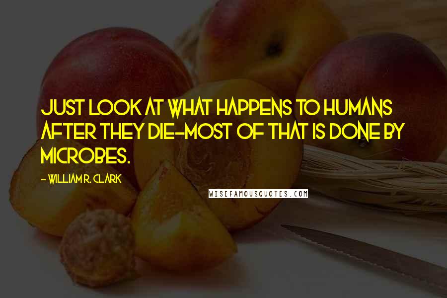 William R. Clark Quotes: Just look at what happens to humans after they die-most of that is done by microbes.