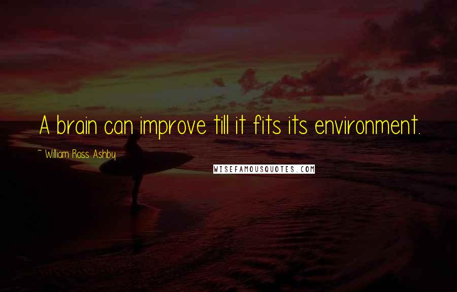 William Ross Ashby Quotes: A brain can improve till it fits its environment.