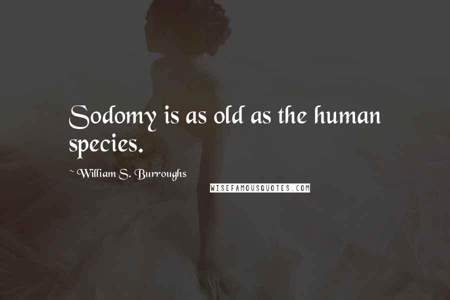 William S. Burroughs Quotes: Sodomy is as old as the human species.