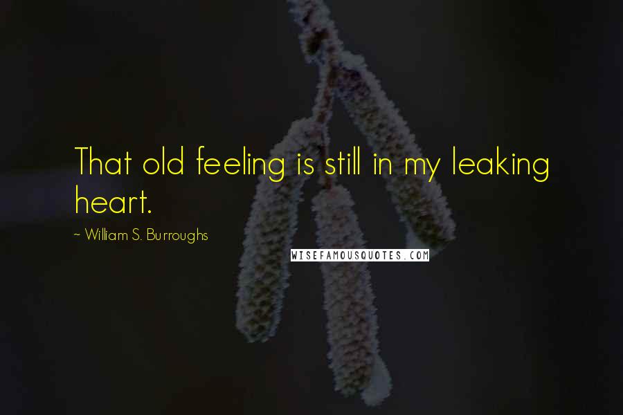 William S. Burroughs Quotes: That old feeling is still in my leaking heart.