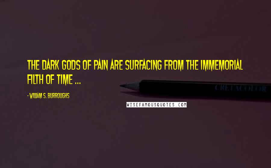 William S. Burroughs Quotes: The dark Gods of pain are surfacing from the immemorial filth of time ...