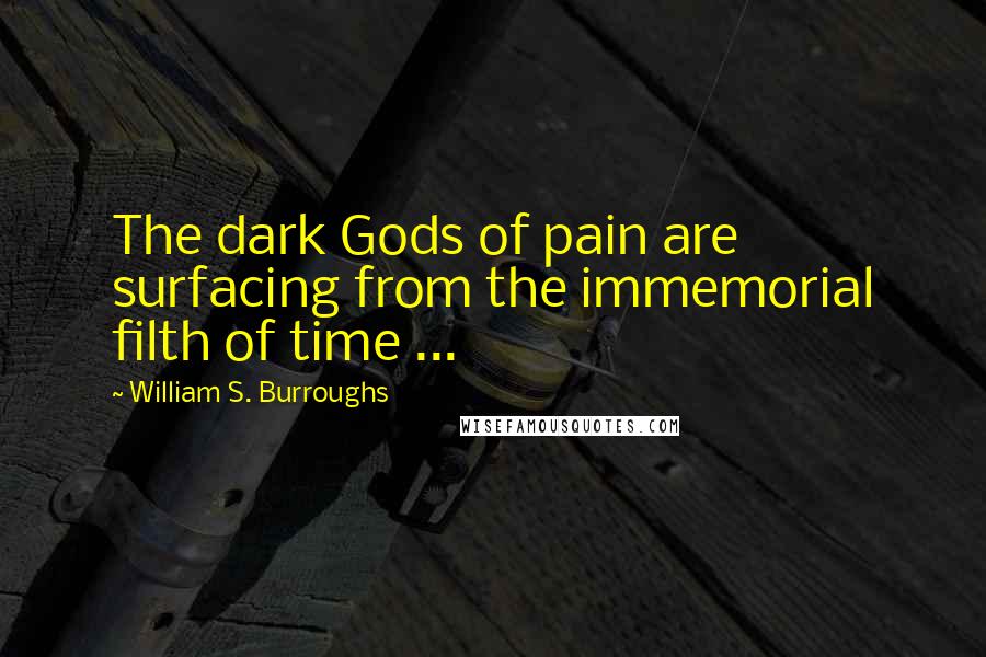 William S. Burroughs Quotes: The dark Gods of pain are surfacing from the immemorial filth of time ...