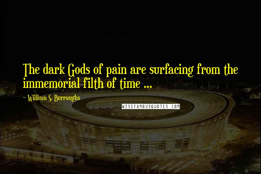 William S. Burroughs Quotes: The dark Gods of pain are surfacing from the immemorial filth of time ...