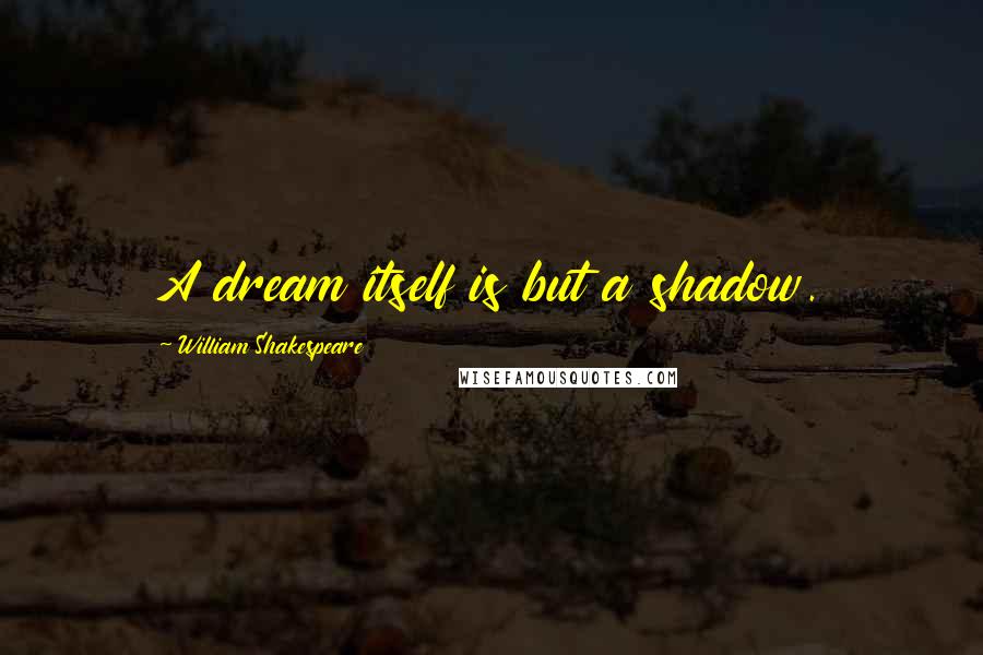 William Shakespeare Quotes: A dream itself is but a shadow.