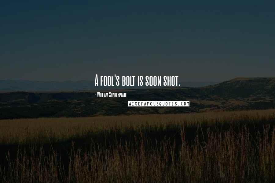 William Shakespeare Quotes: A fool's bolt is soon shot.