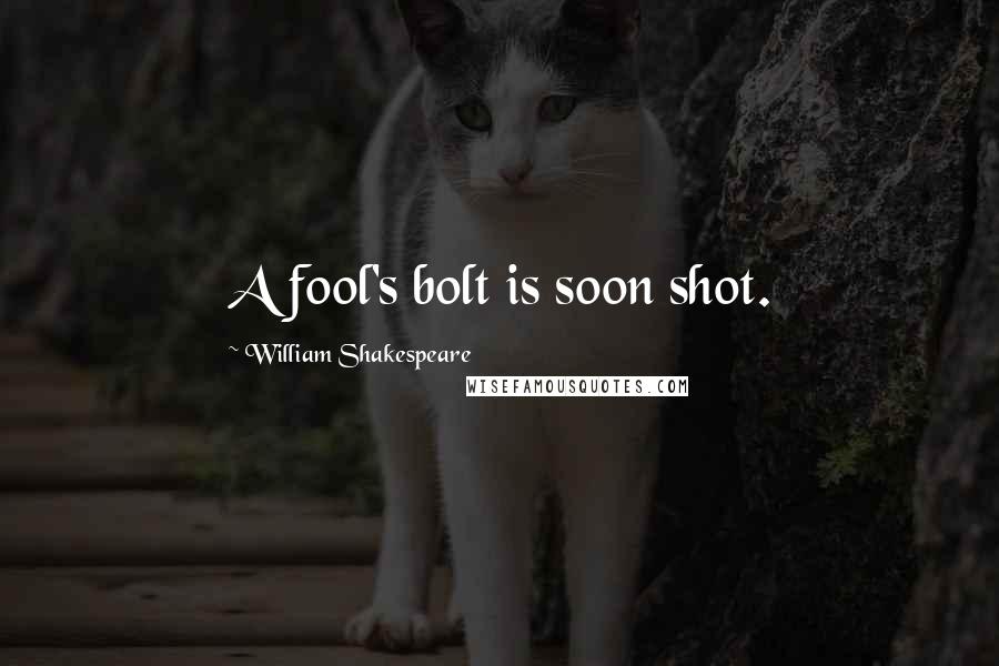 William Shakespeare Quotes: A fool's bolt is soon shot.