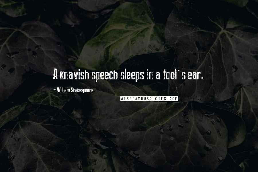 William Shakespeare Quotes: A knavish speech sleeps in a fool's ear.