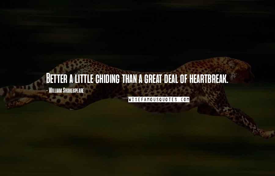 William Shakespeare Quotes: Better a little chiding than a great deal of heartbreak.