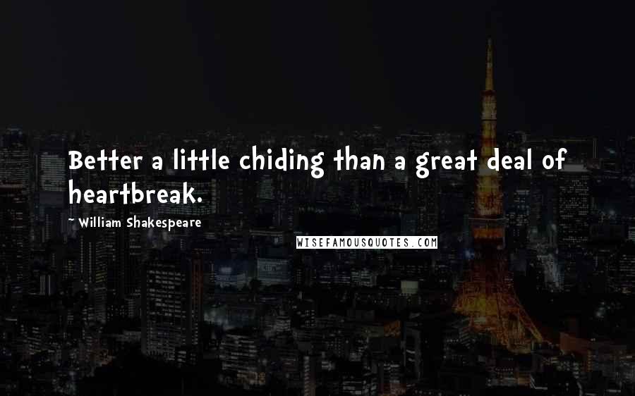 William Shakespeare Quotes: Better a little chiding than a great deal of heartbreak.