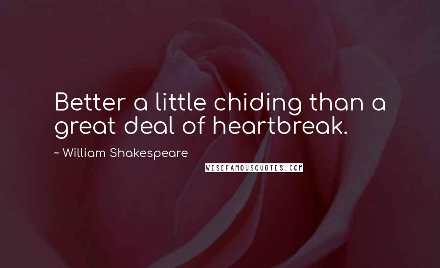 William Shakespeare Quotes: Better a little chiding than a great deal of heartbreak.