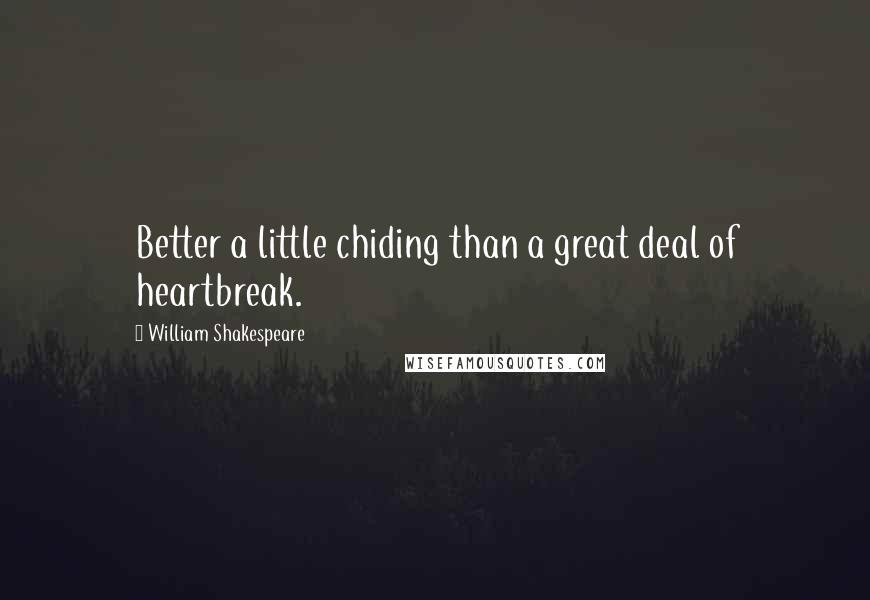 William Shakespeare Quotes: Better a little chiding than a great deal of heartbreak.