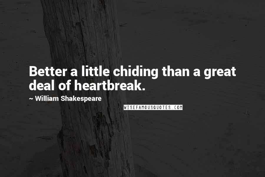 William Shakespeare Quotes: Better a little chiding than a great deal of heartbreak.