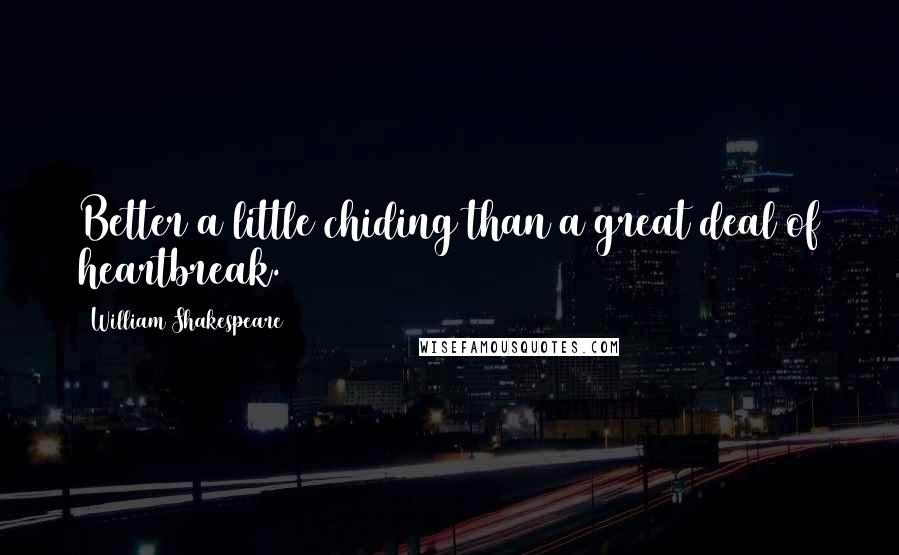 William Shakespeare Quotes: Better a little chiding than a great deal of heartbreak.