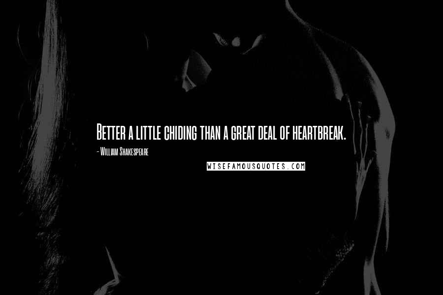 William Shakespeare Quotes: Better a little chiding than a great deal of heartbreak.