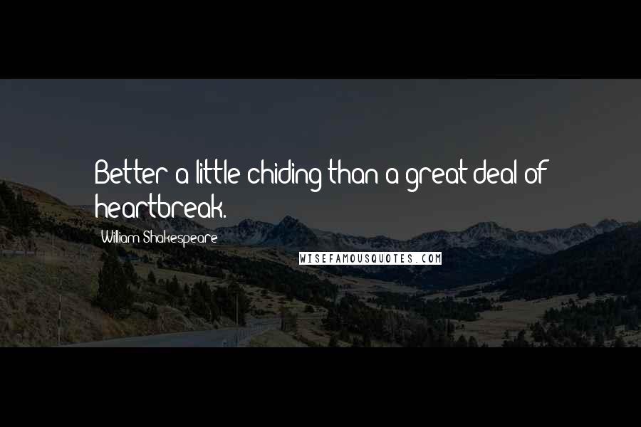 William Shakespeare Quotes: Better a little chiding than a great deal of heartbreak.