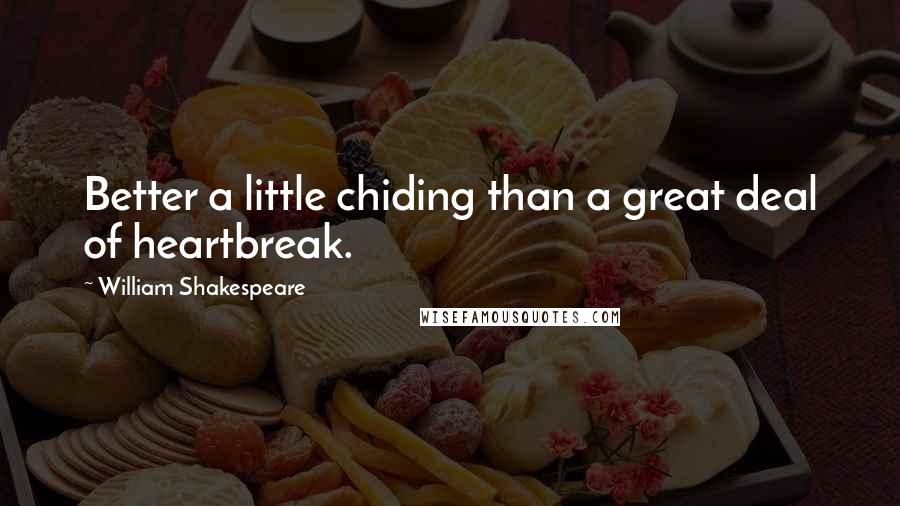 William Shakespeare Quotes: Better a little chiding than a great deal of heartbreak.