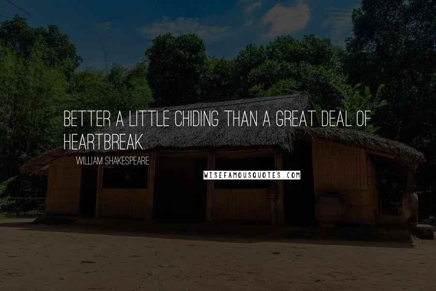 William Shakespeare Quotes: Better a little chiding than a great deal of heartbreak.