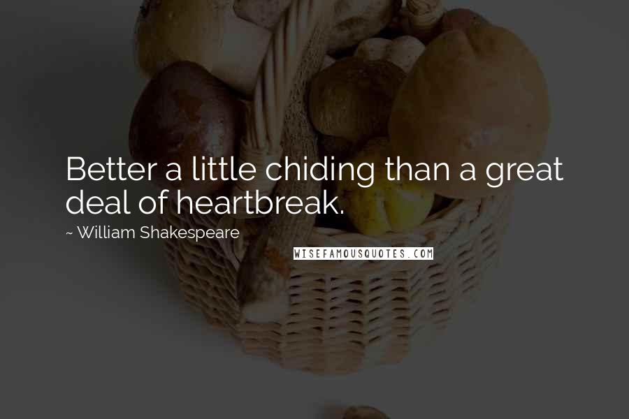 William Shakespeare Quotes: Better a little chiding than a great deal of heartbreak.