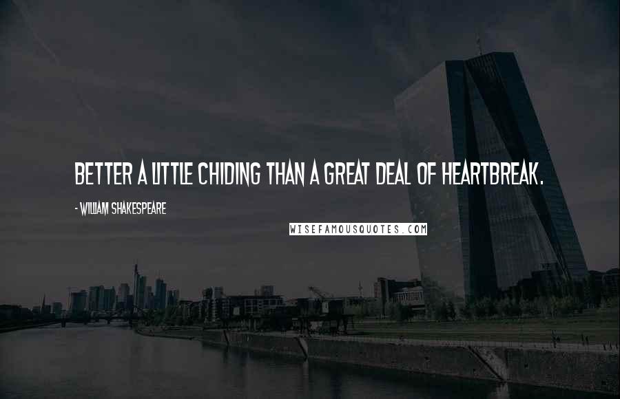 William Shakespeare Quotes: Better a little chiding than a great deal of heartbreak.