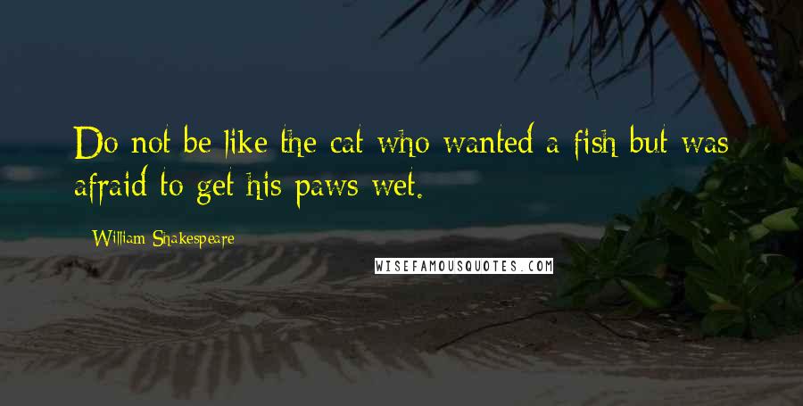 William Shakespeare Quotes: Do not be like the cat who wanted a fish but was afraid to get his paws wet.