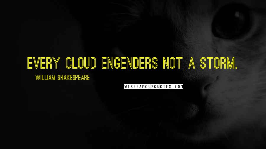 William Shakespeare Quotes: Every cloud engenders not a storm.