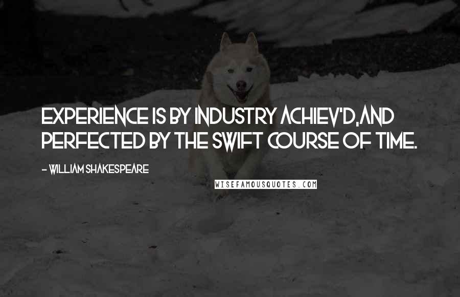 William Shakespeare Quotes: Experience is by industry achiev'd,And perfected by the swift course of time.