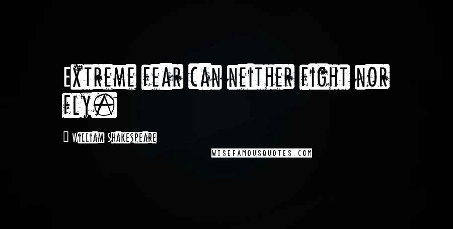 William Shakespeare Quotes: Extreme fear can neither fight nor fly.