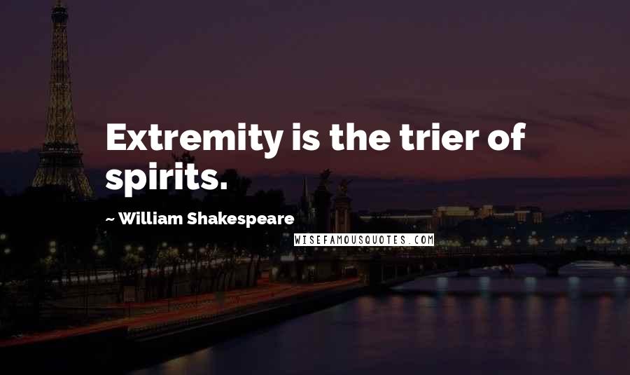 William Shakespeare Quotes: Extremity is the trier of spirits.