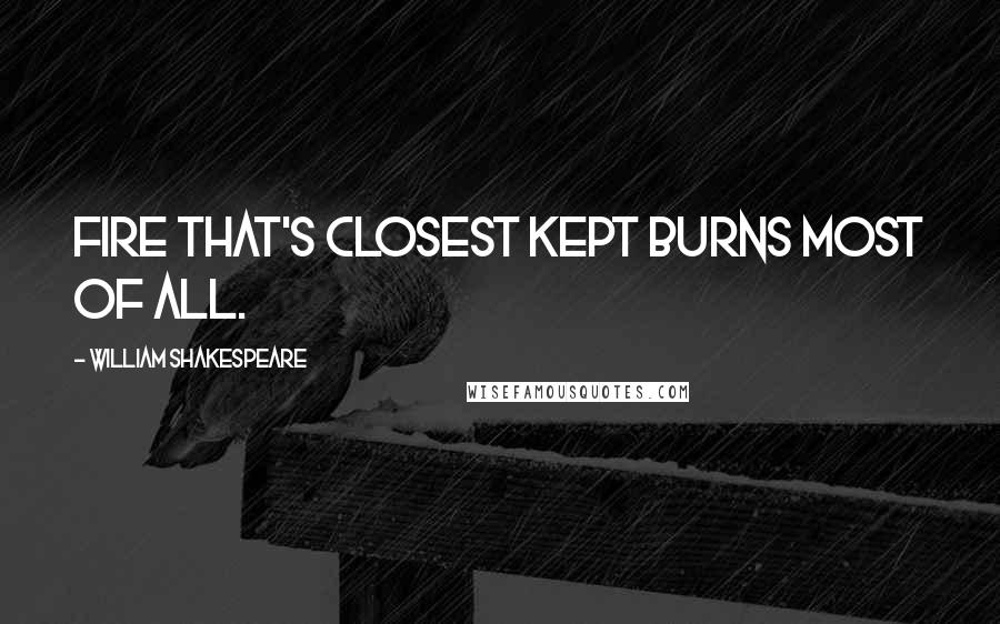 William Shakespeare Quotes: Fire that's closest kept burns most of all.