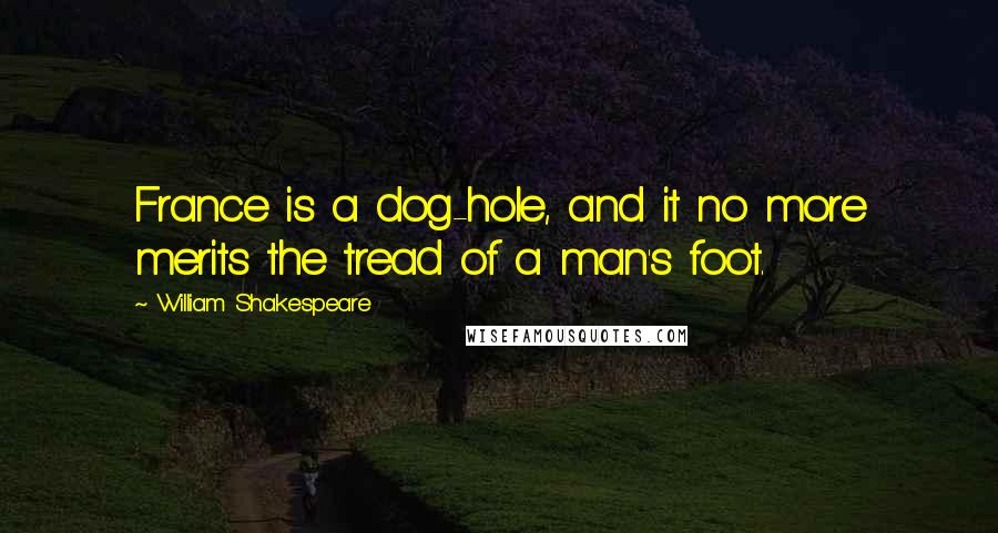 William Shakespeare Quotes: France is a dog-hole, and it no more merits the tread of a man's foot.