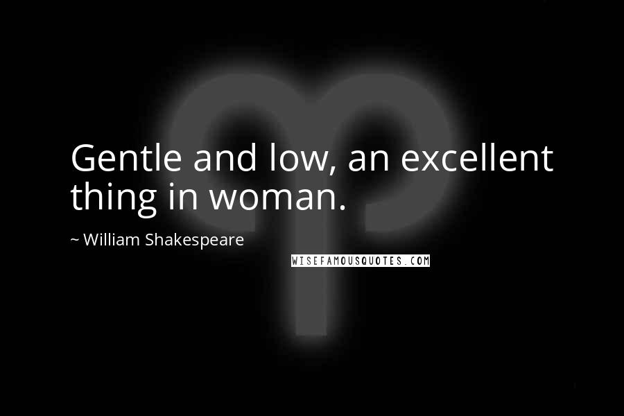 William Shakespeare Quotes: Gentle and low, an excellent thing in woman.
