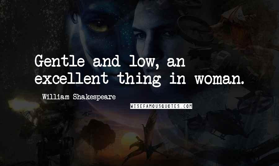 William Shakespeare Quotes: Gentle and low, an excellent thing in woman.