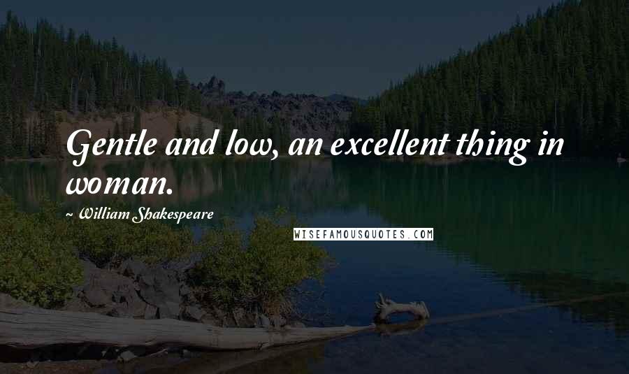 William Shakespeare Quotes: Gentle and low, an excellent thing in woman.