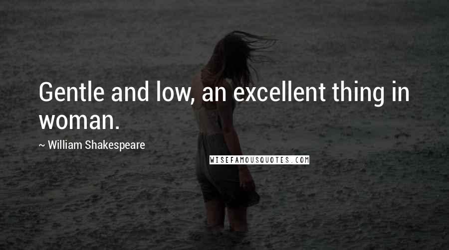 William Shakespeare Quotes: Gentle and low, an excellent thing in woman.