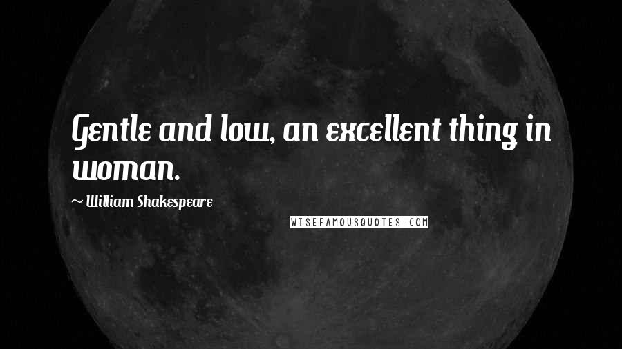 William Shakespeare Quotes: Gentle and low, an excellent thing in woman.