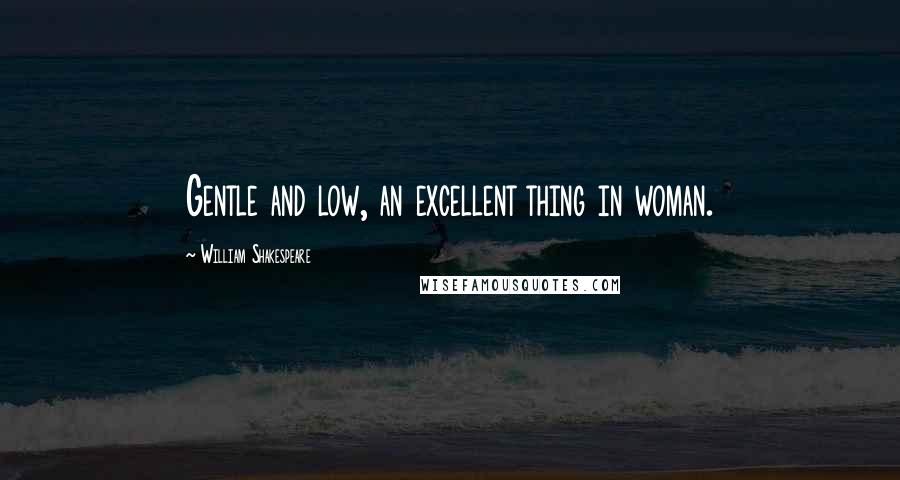 William Shakespeare Quotes: Gentle and low, an excellent thing in woman.